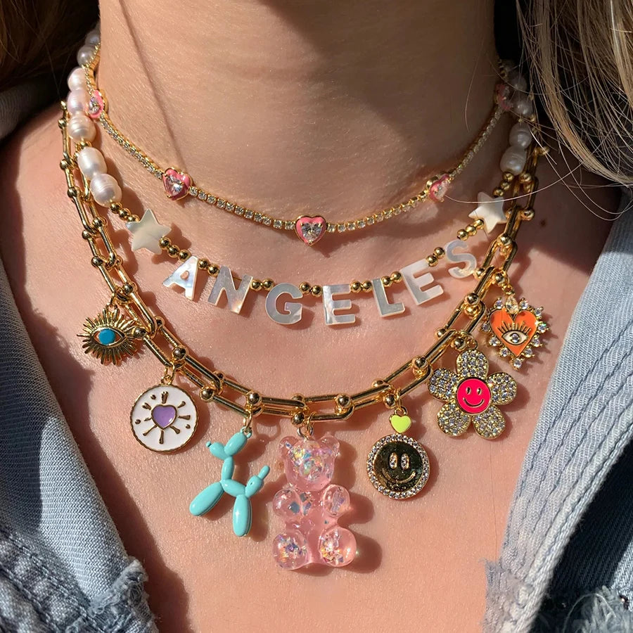 Multi-layer Multi-design Pendant Collar Necklace