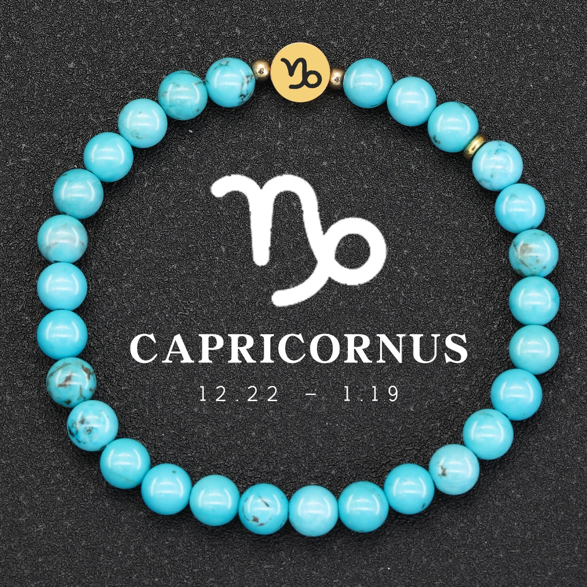 Natural Stone Blue Turquoise 12 Zodiac Bracelets