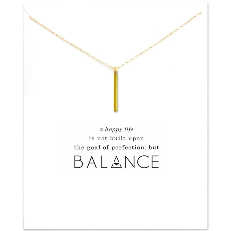 Sophistication Copper Bar Strip Charm Pendant Necklaces