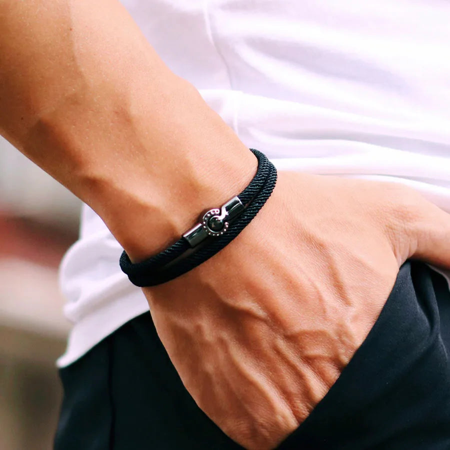 Nautical Rope Magnet Buckle Bi-layer Bracelet