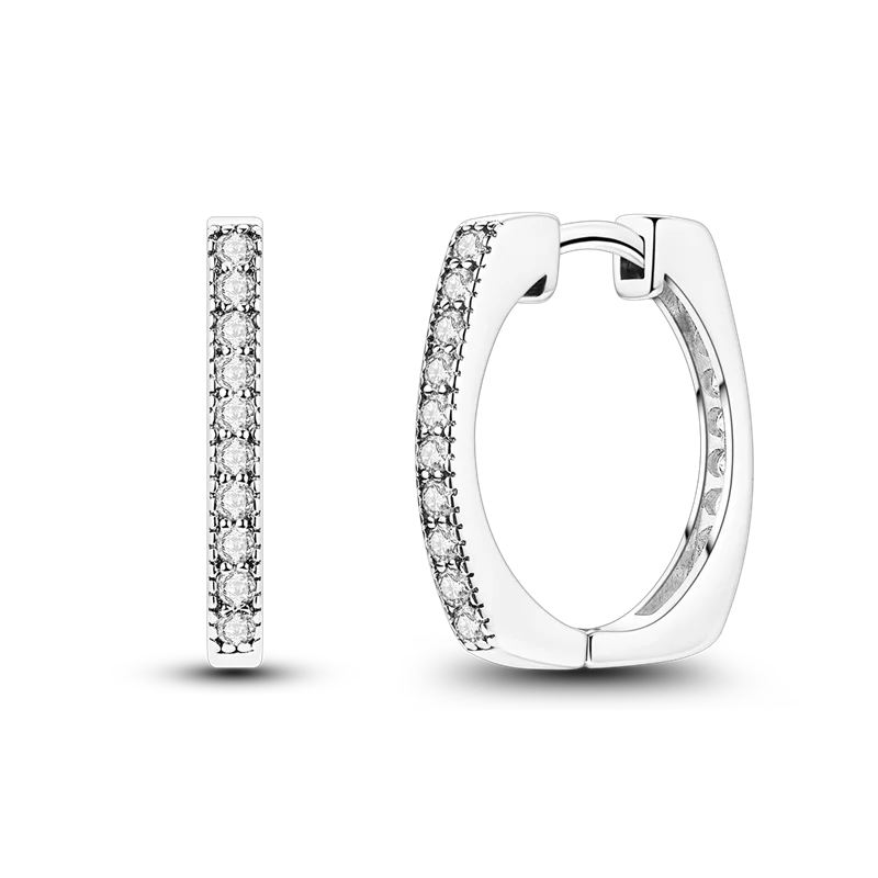 Elegantly Shaped Sparkling Pave Earrings