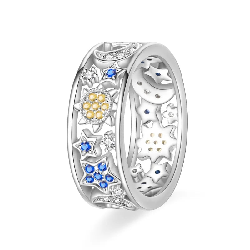 Floral Heart-Shaped Crown Rings