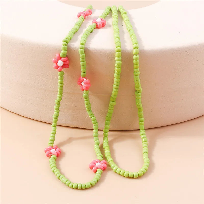 Lovely Sun Flowers Seeds Beaded Necklace