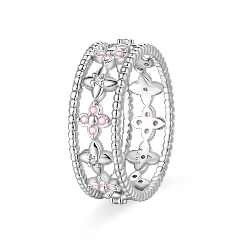 Floral Heart-Shaped Crown Rings