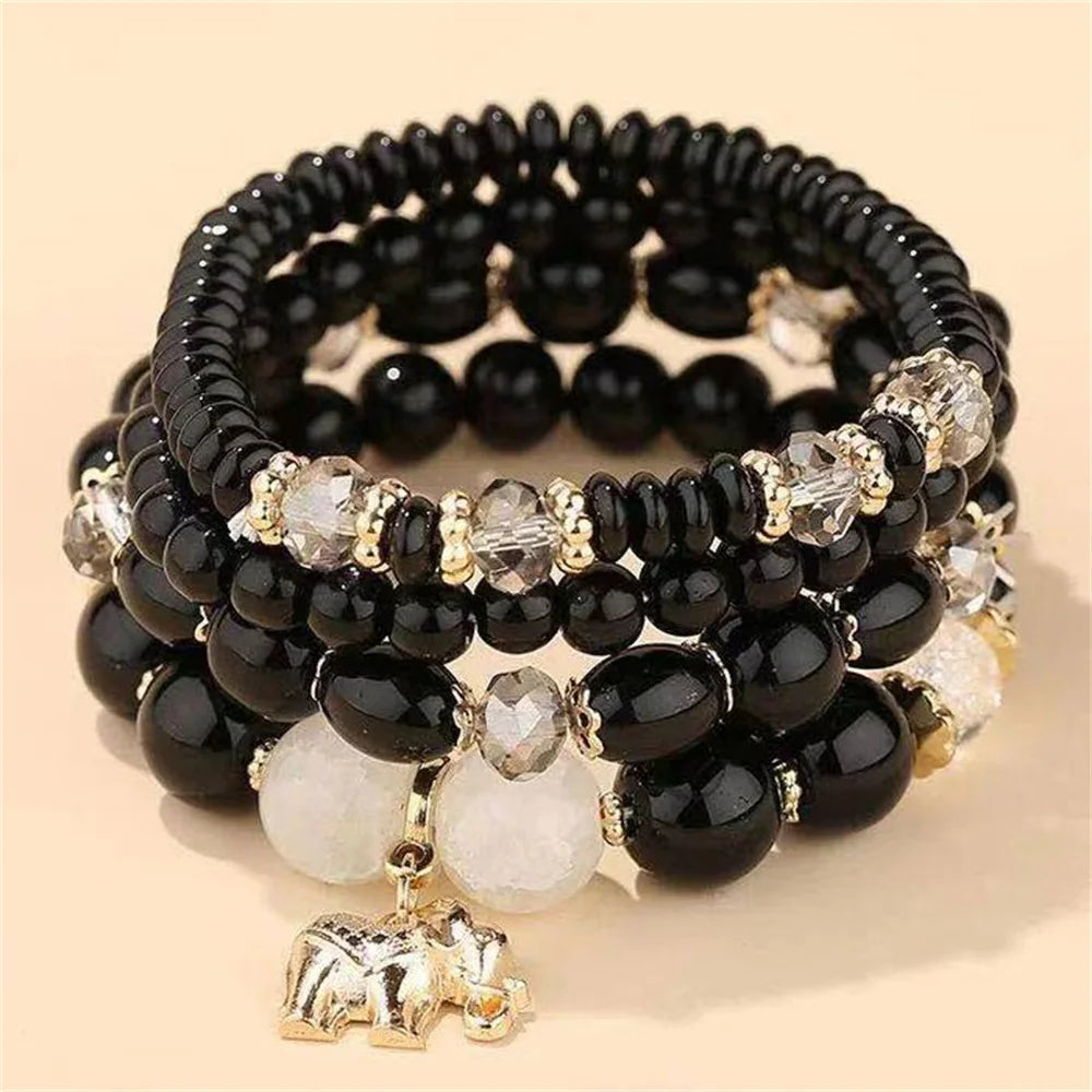 Good Luck Elephant Crystal Beads Bracelet