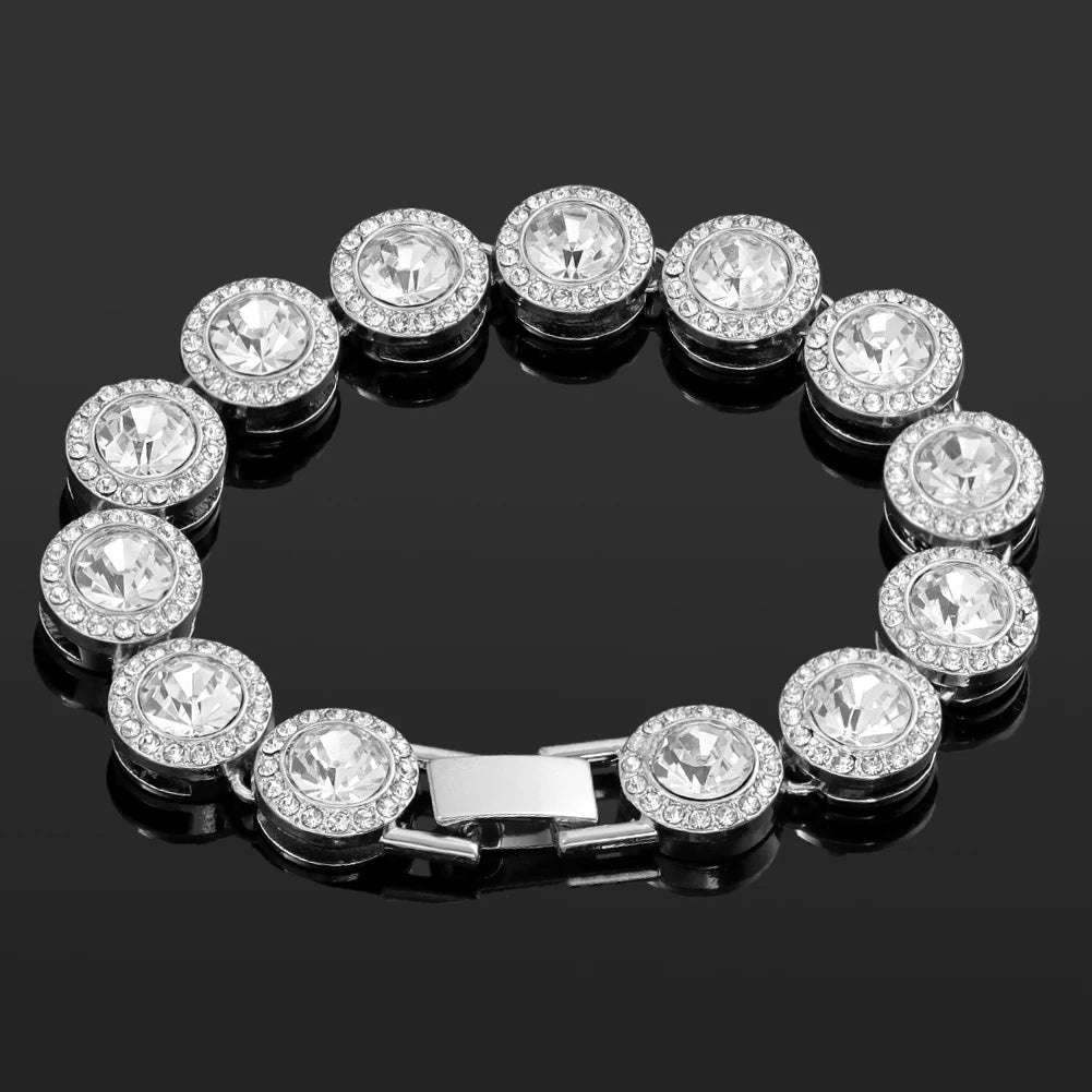 South Beach Miami Iced Out Cuban Link Bracelet 4Pcs Setss
