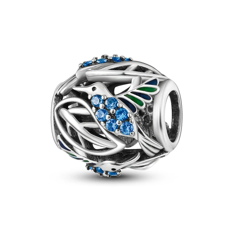 Empress Blue Platinum Pendant Charms Beads