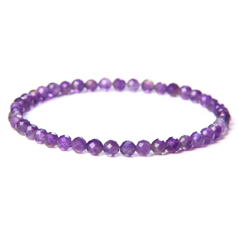 Colorful Faceted Natural Gem Stone Bead Bracelet