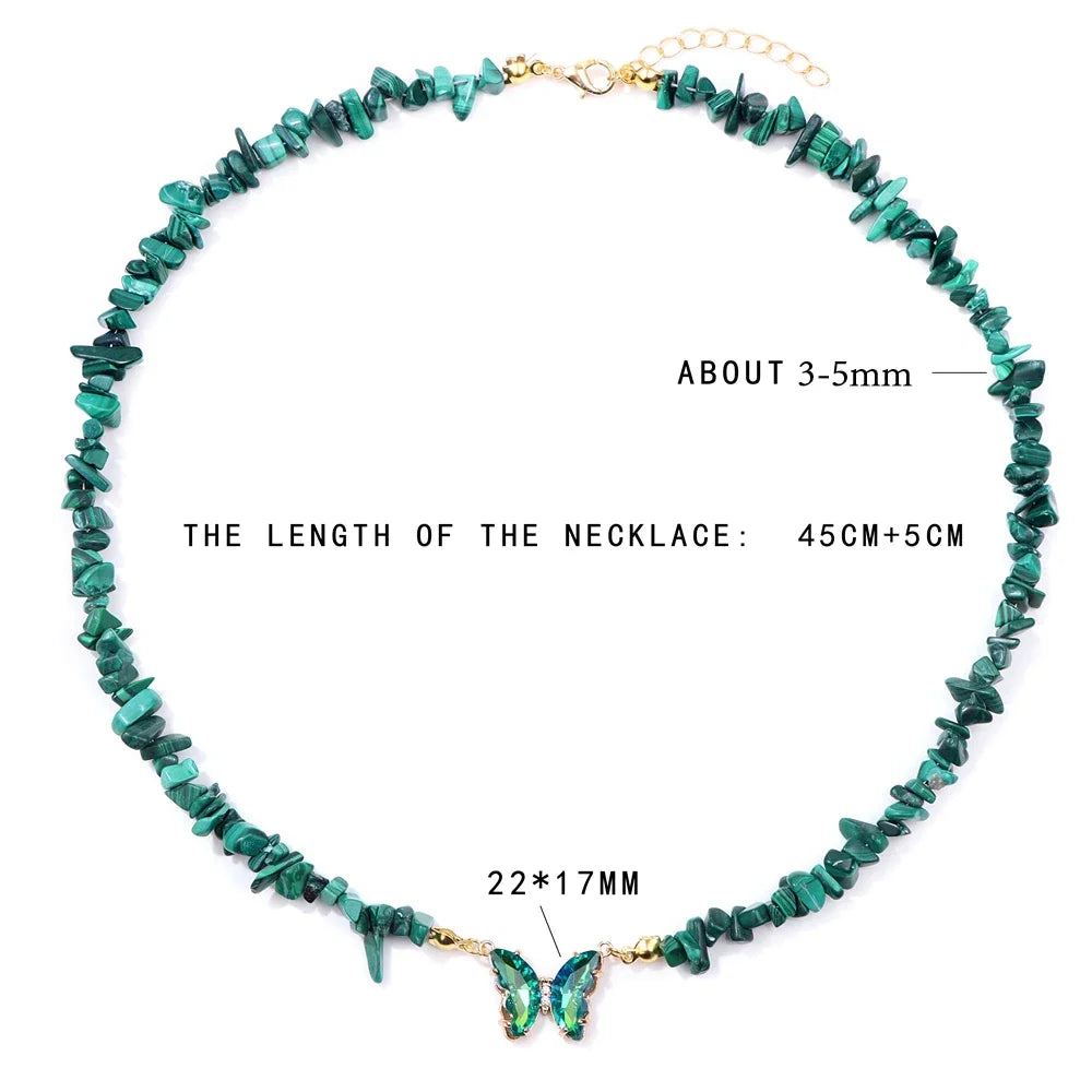 Butterfly Pendant Necklace Gravel Bracelets