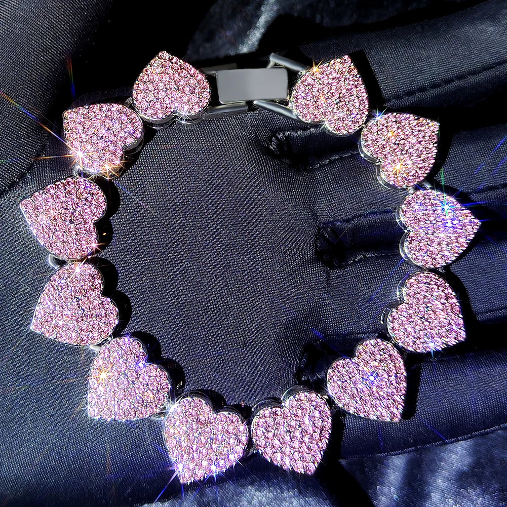 South Beach Miami Iced Out Cuban Link Bracelet 4Pcs Setss