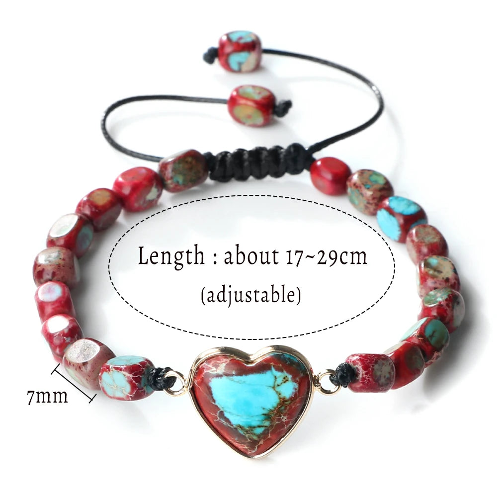 Beautiful Heart-shaped Charm Stone Bracelets