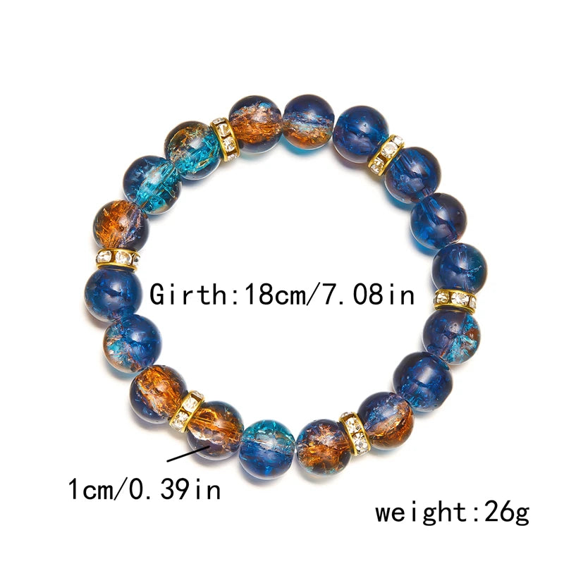Ocean Cave Colorful Reef Crystal Glass Charm Bracelets