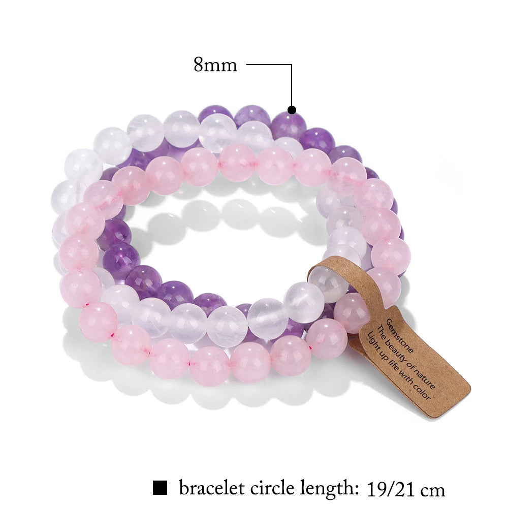Matching Array of Triplet Natural Stone Bracelets Sets