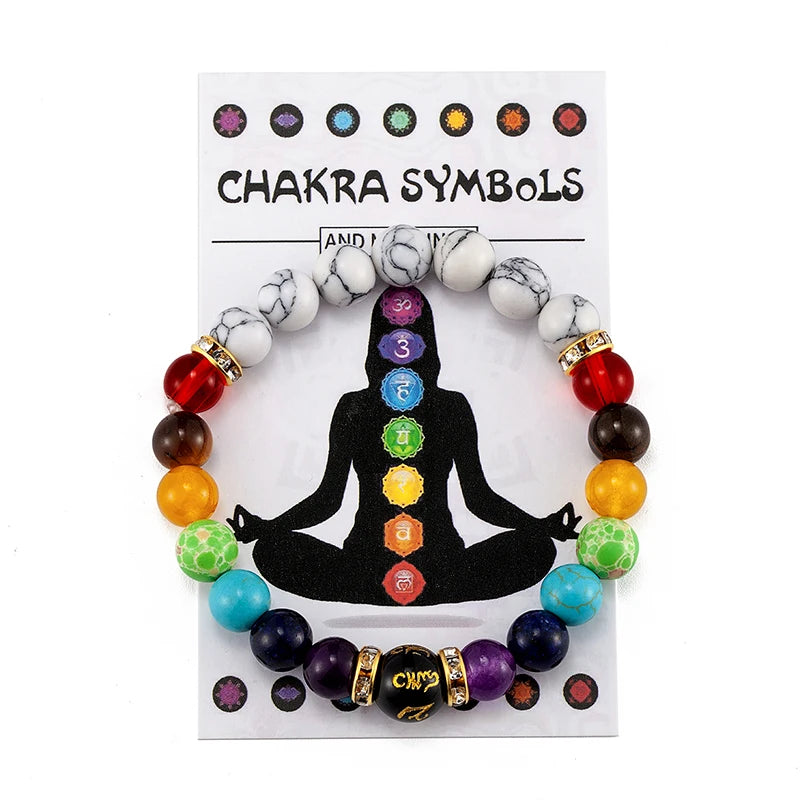 Natural Crystal Healing Mix 7 Chakra Bracelet