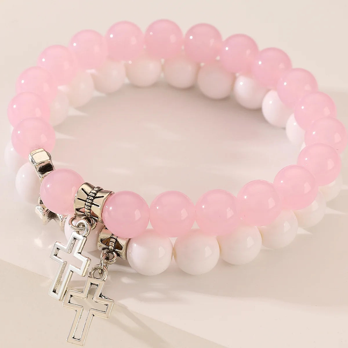Kindred Spirit Twin 2Pcs/Set Natural Stone Cross Bracelets