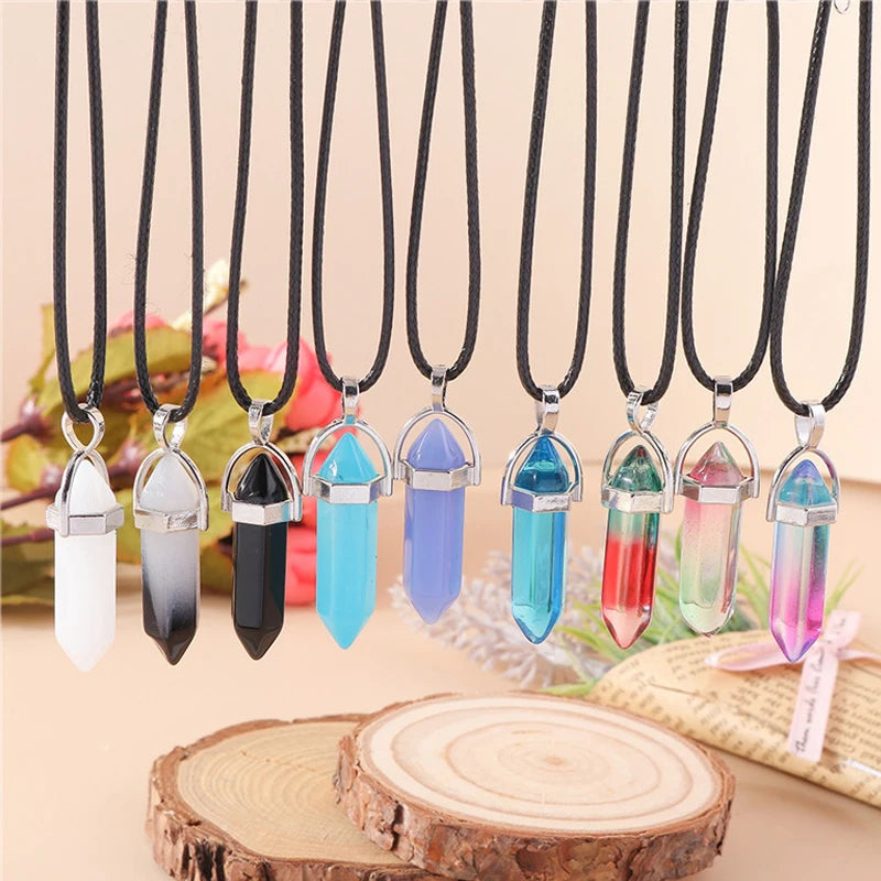 Bullet Crystal Pendant Necklace