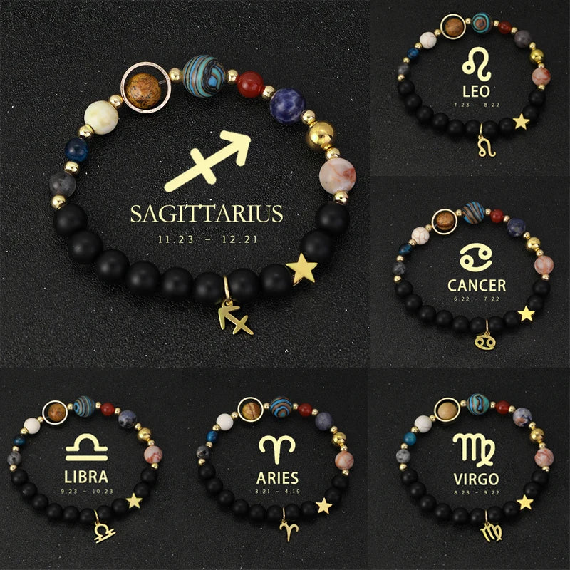 Harness the Power of the Eight Planet 12 Zodiac Signs Bracelet