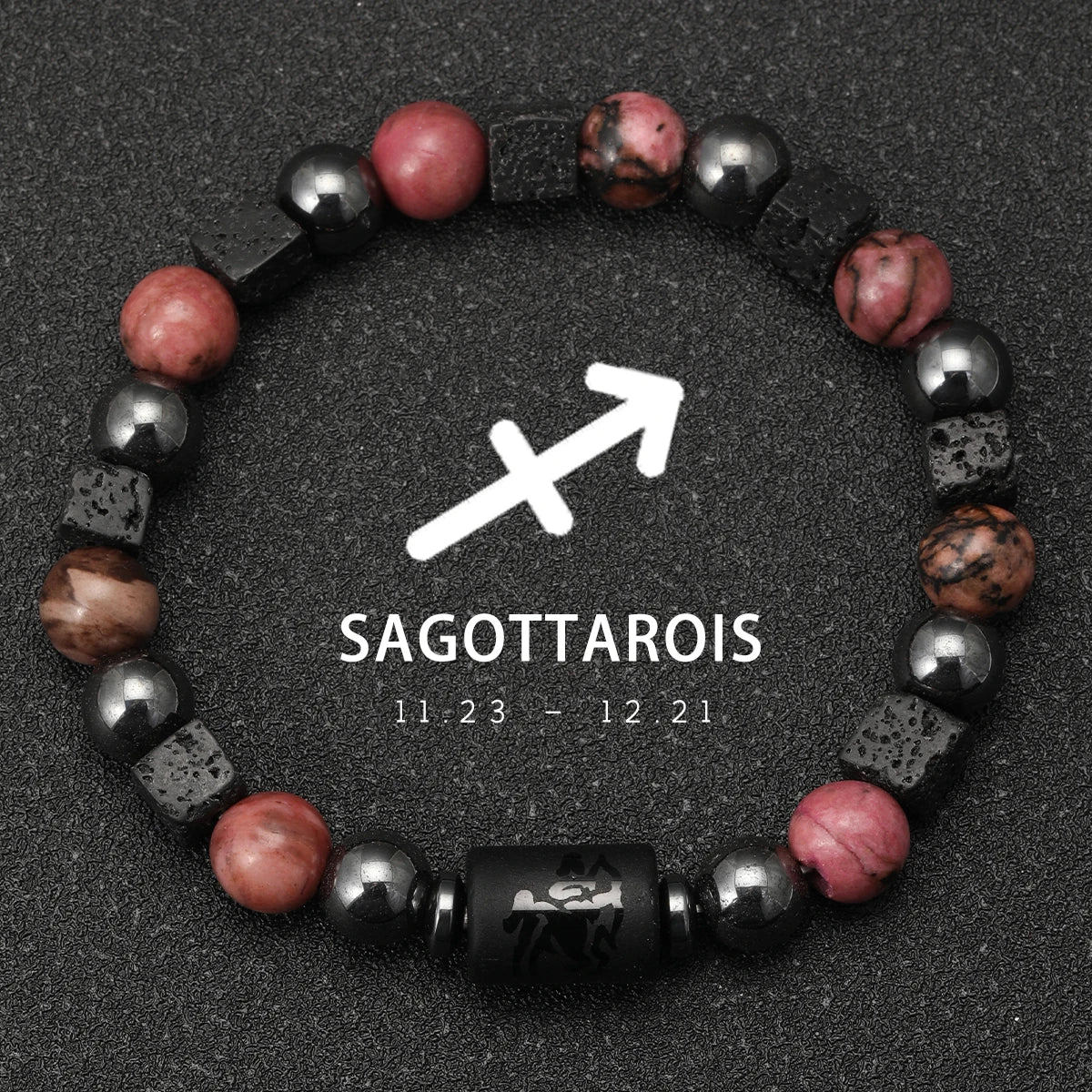 Obsidian Natural Stone 12 Zodiac Signs Bracelets
