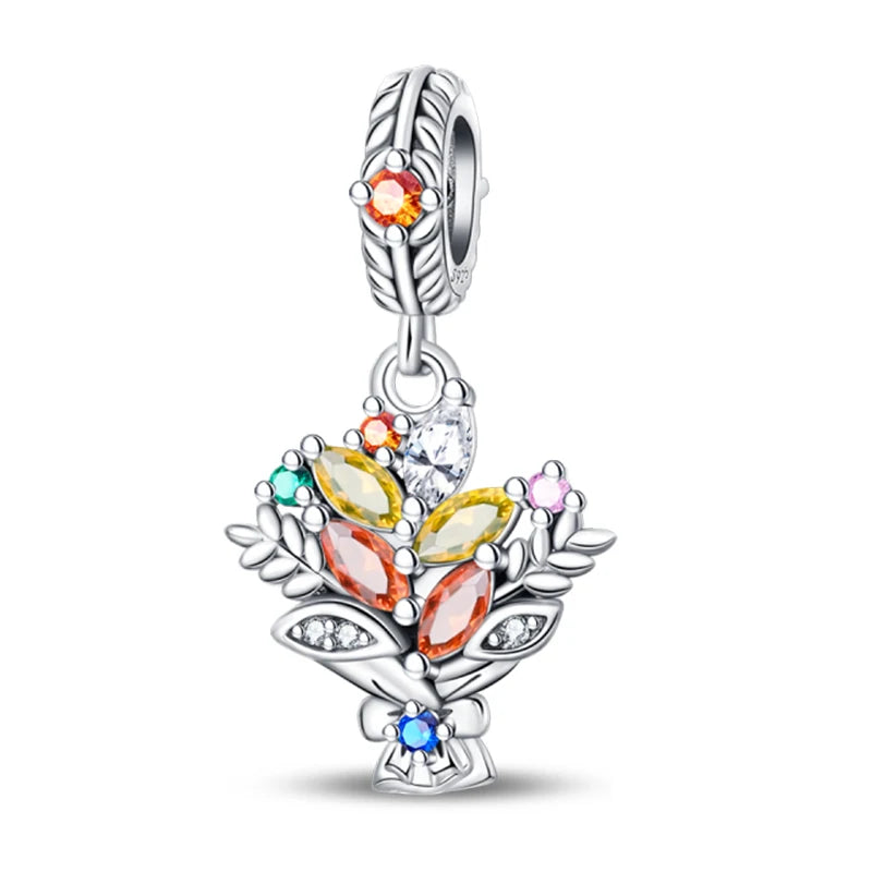 Romantic Bouquet Flower Love Language Theme Charms
