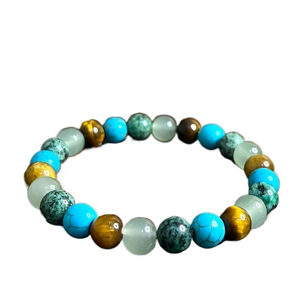 Natural Turquoise Tiger Eye Beaded Bracelet