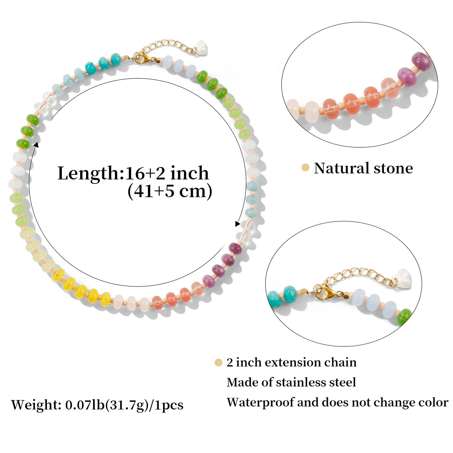 Radiant Colorful Choker Gemstone Necklace