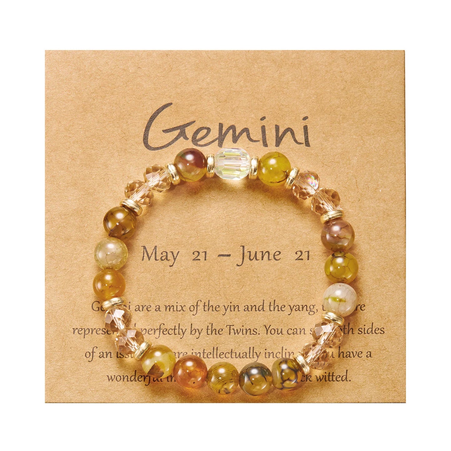 Gorgeous Glass 12 Zodiac Crystal Beaded Bracelet