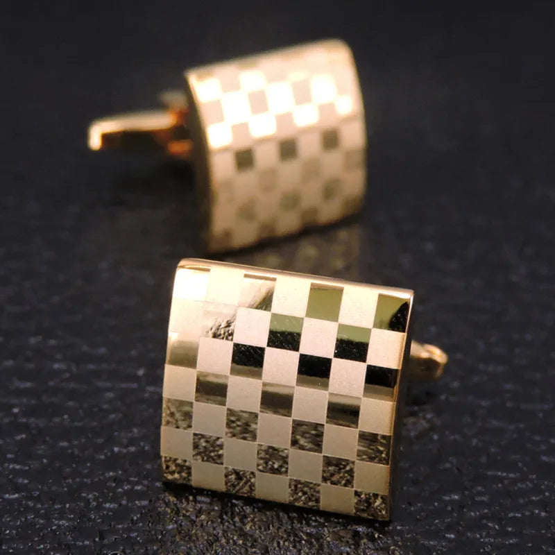 French Square Button Luxury Cuff Links