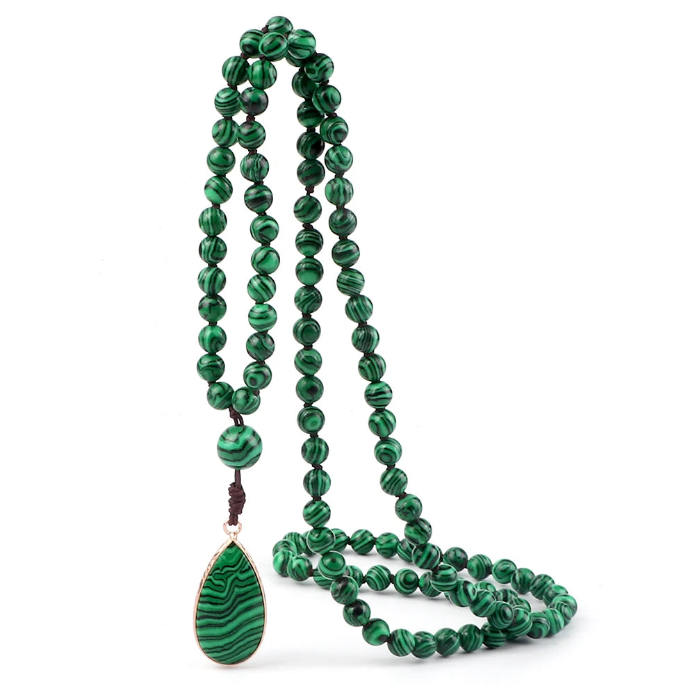 Natural Malachite Stone Beaded Necklaces & Bracelets