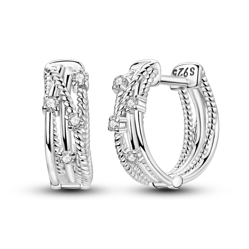 Elegantly Shaped Sparkling Pave Earrings