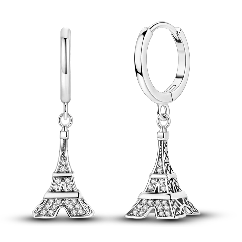 Elegantly Shaped Sparkling Pave Earrings