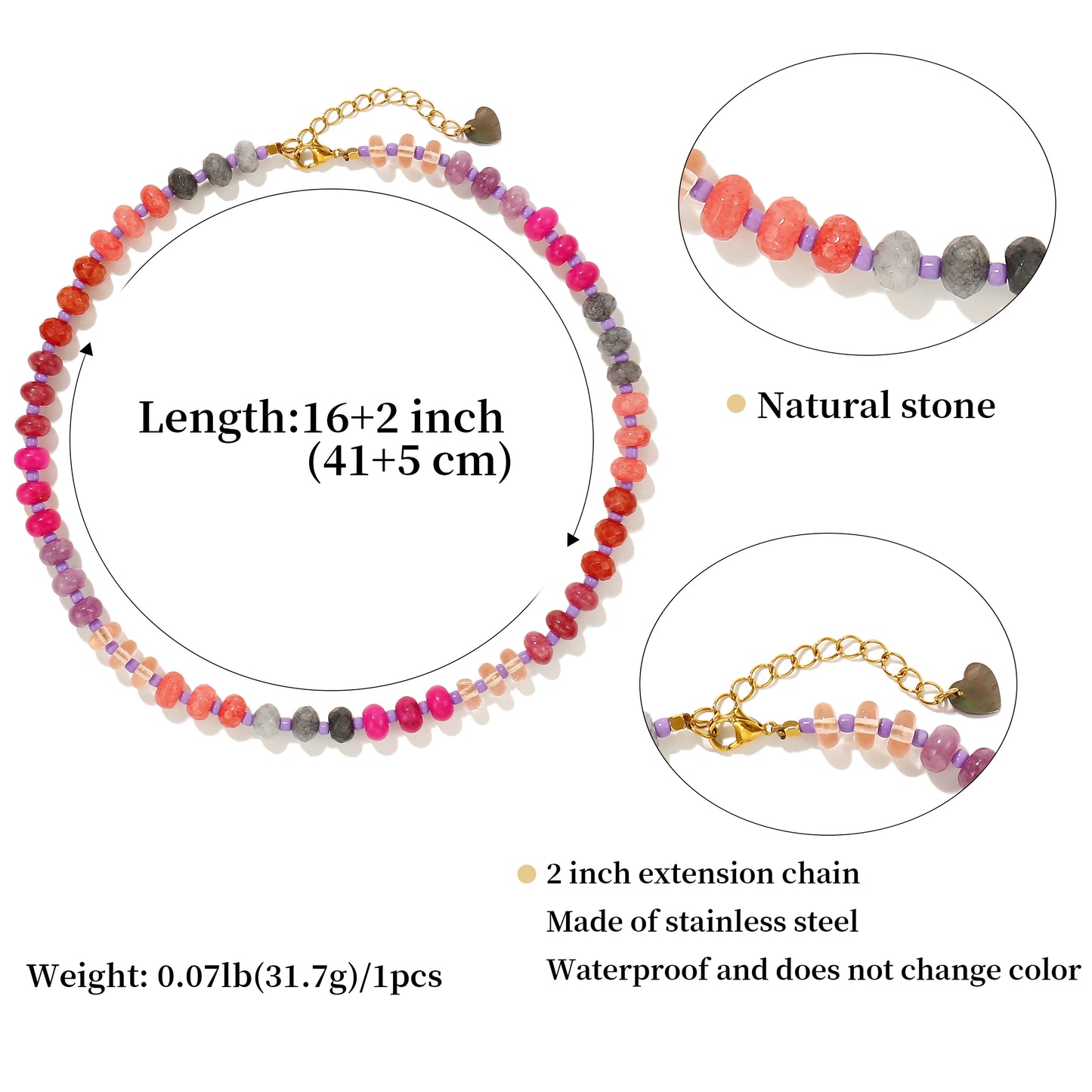 Radiant Colorful Choker Gemstone Necklace