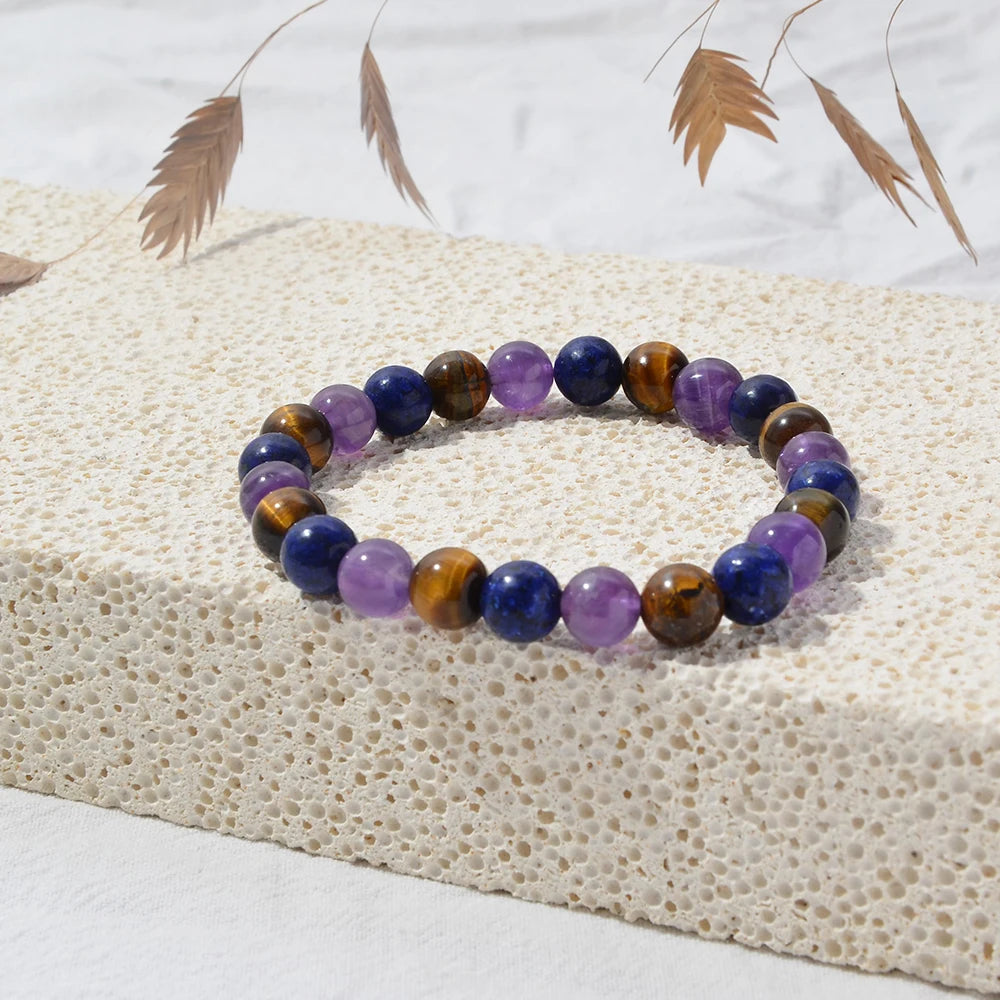 Royal Purple Power Elimination Healing Crystals Bracelets