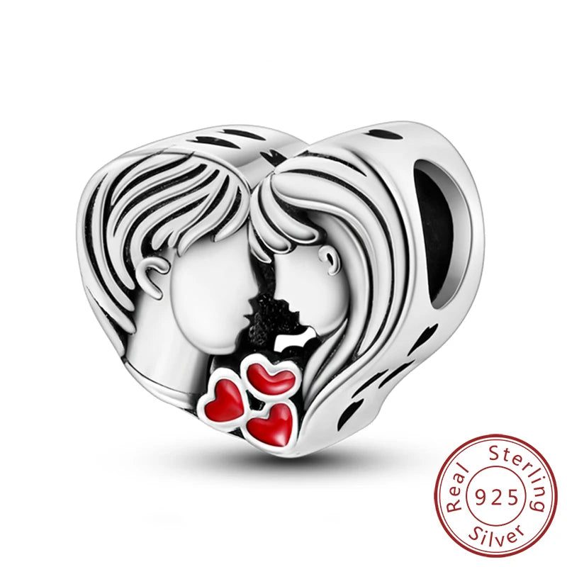 Gorgeous Heart Beat Family Charm Pendants