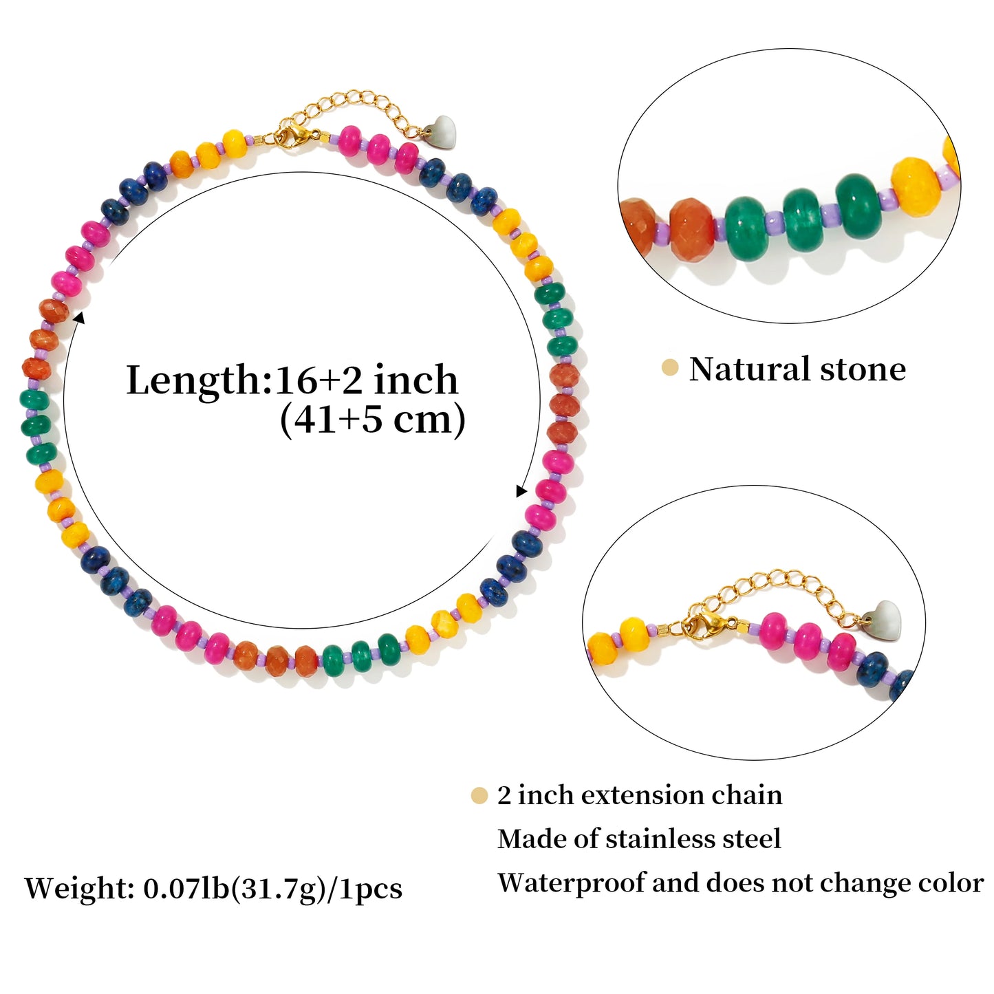 Radiant Colorful Choker Gemstone Necklace