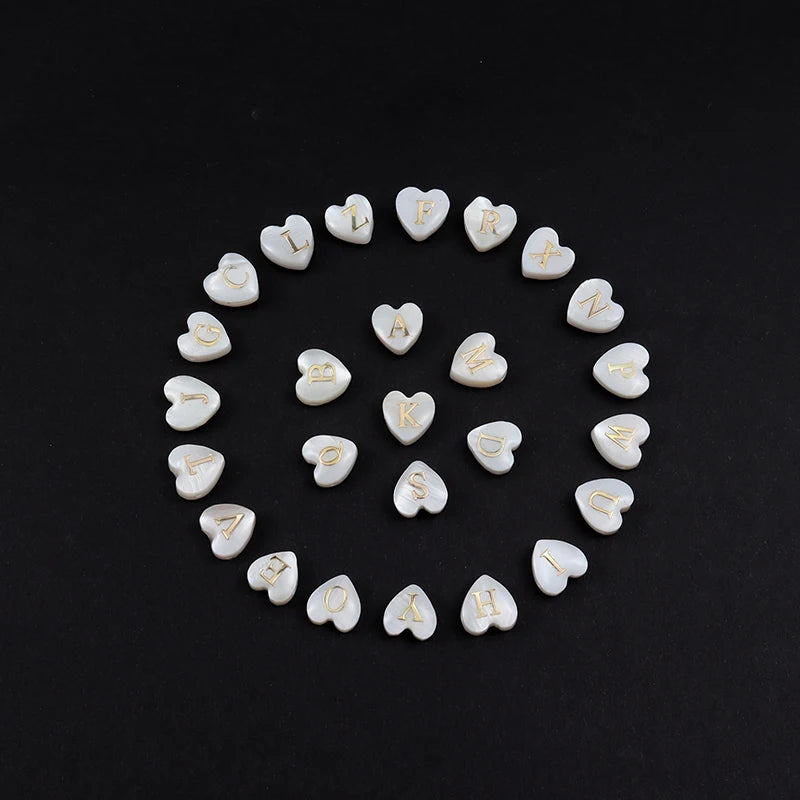 Heart Shape A-Z Initial Letter Stone Handmade Bracelet
