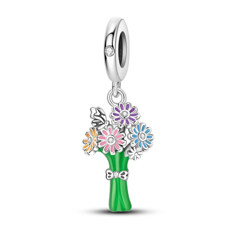 Romantic Bouquet Flower Love Language Theme Charms