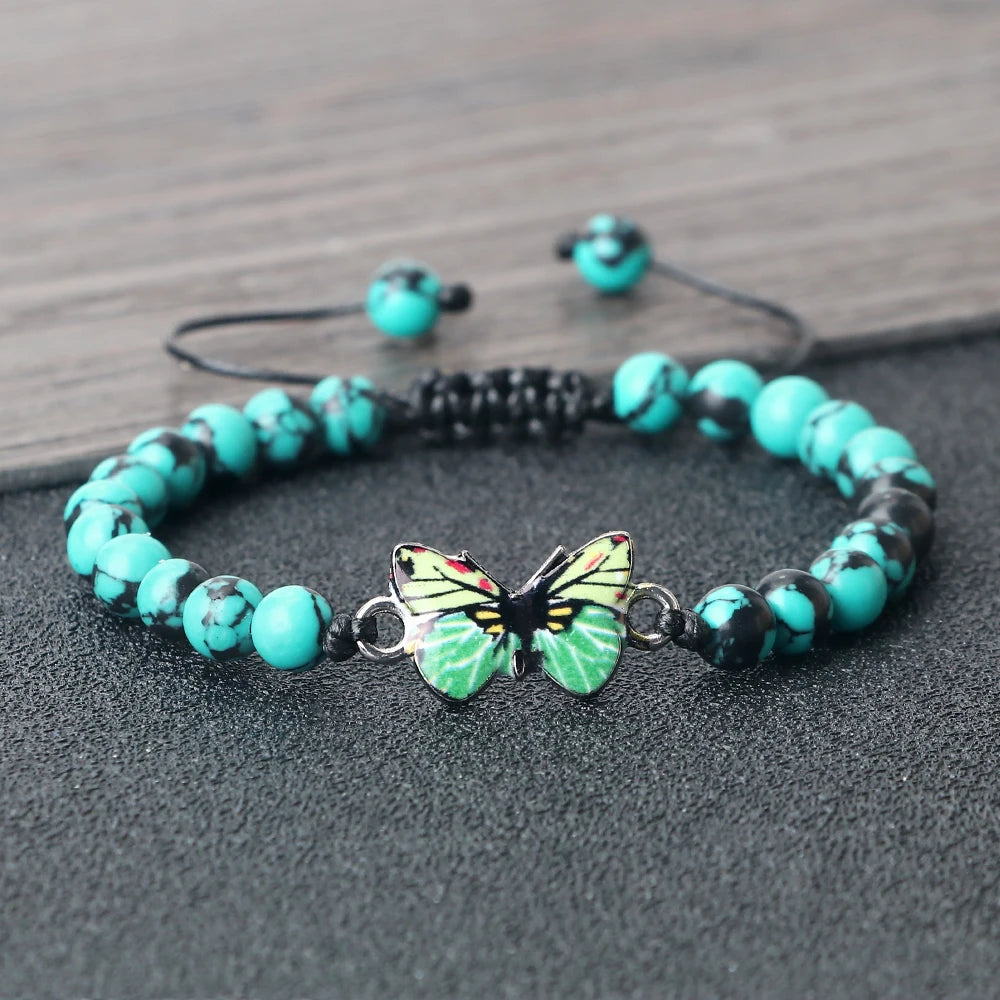 Butterfly Pendant Natural Charm Bracelet