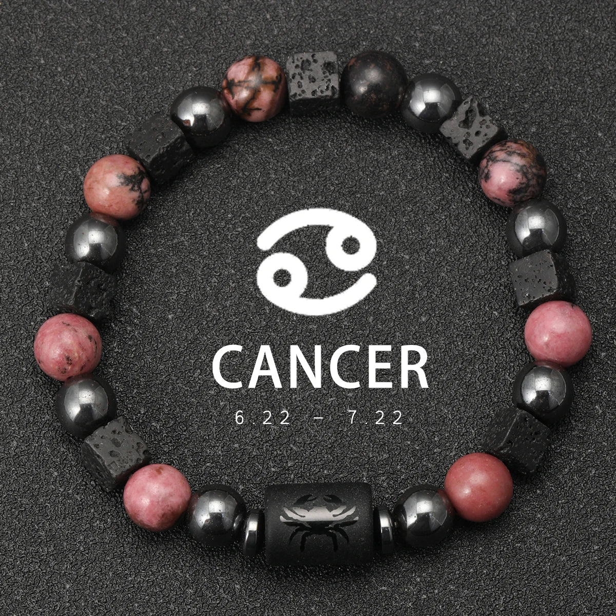 Obsidian Natural Stone 12 Zodiac Signs Bracelets