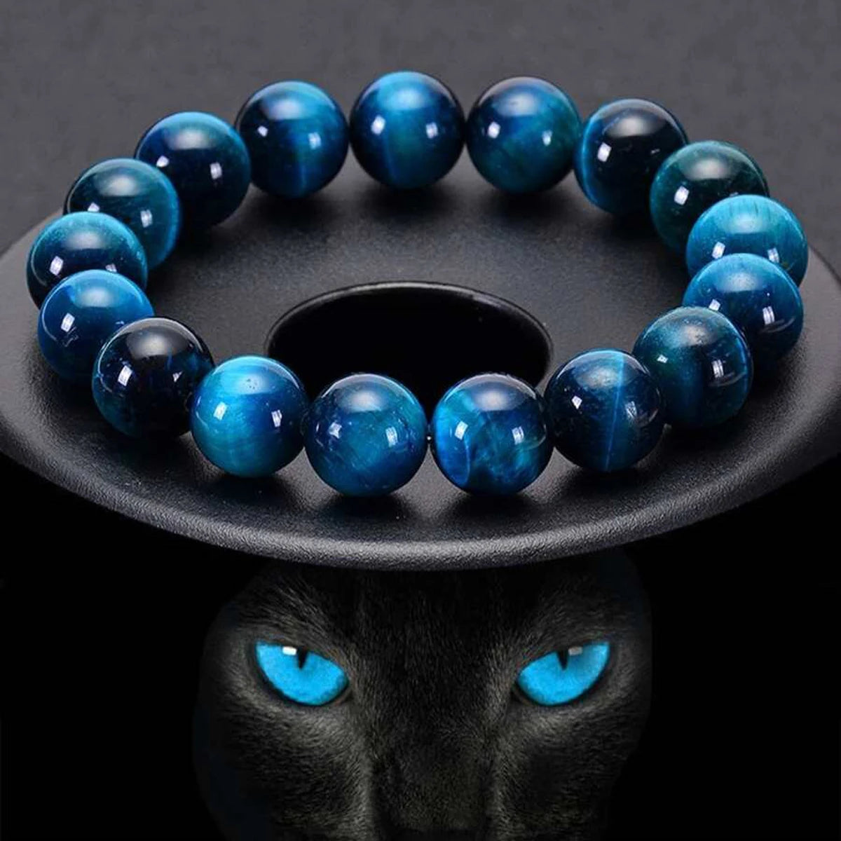Blue Panther Eye Stone Bracelet