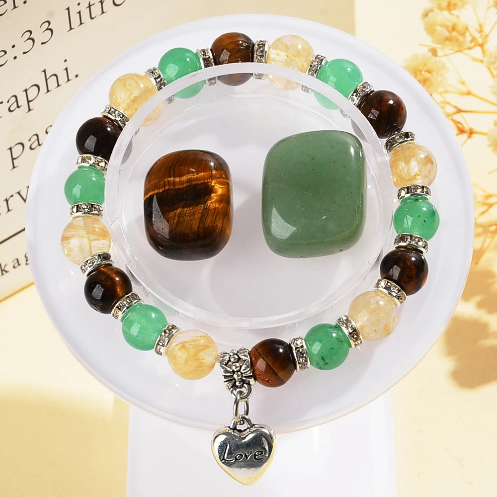 Tranquility Natural Crystal Triple Protection Bracelet
