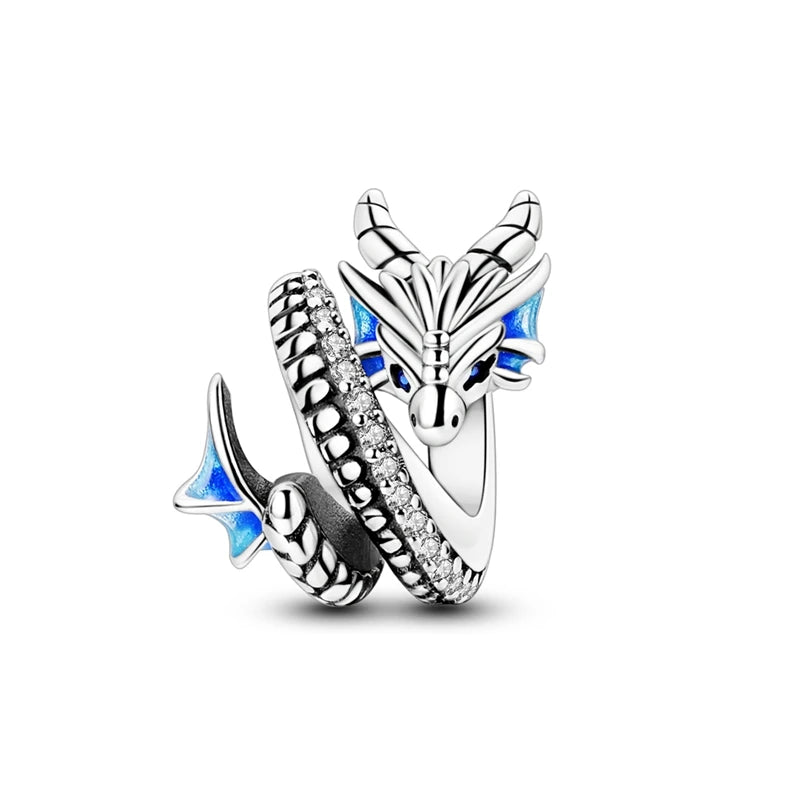 Empress Blue Platinum Pendant Charms Beads