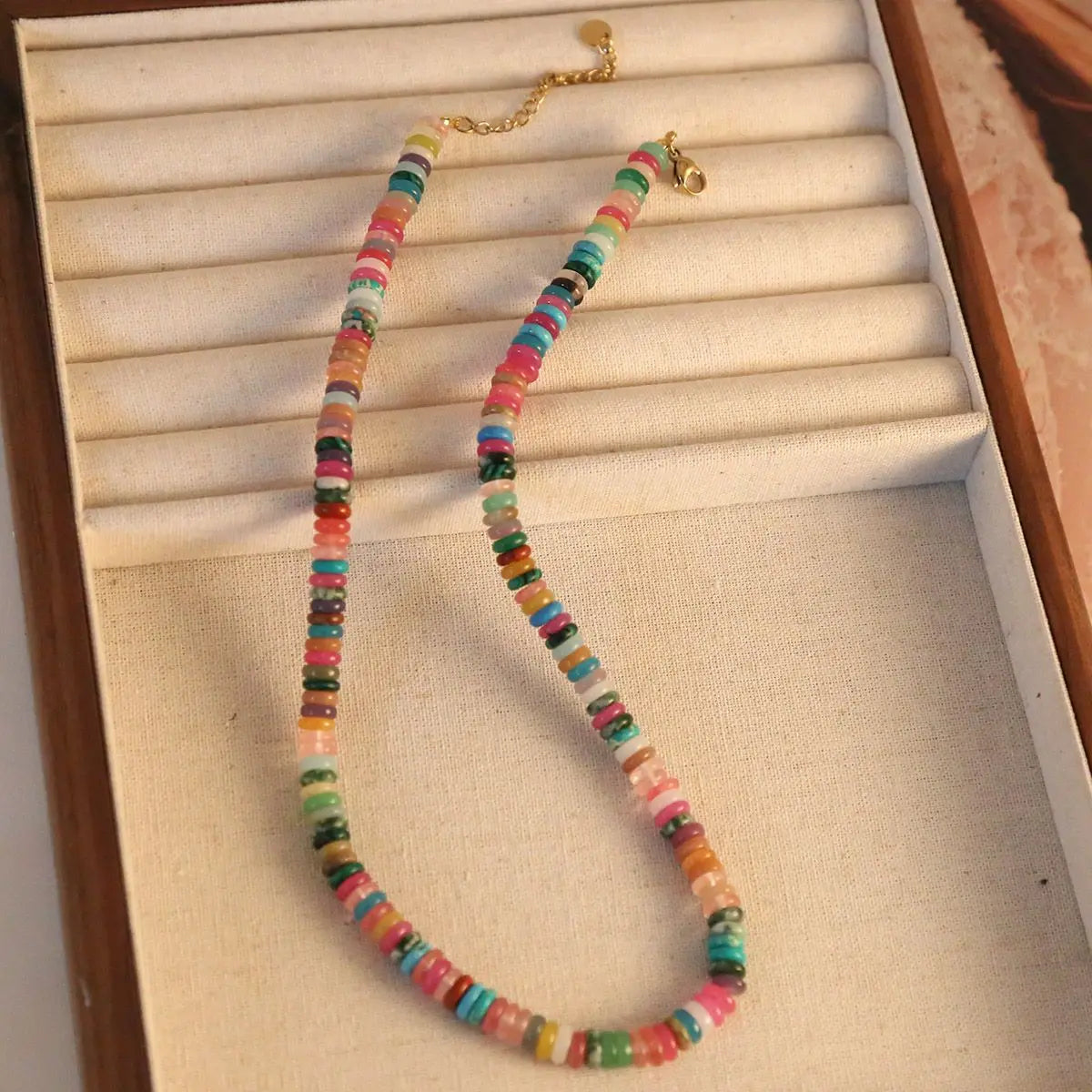 Summer Cool Breeze Colorful Rainbow Beads Necklace with Bracelet