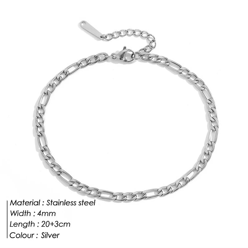 Stainless Steel Gold & Silver Array Anklets
