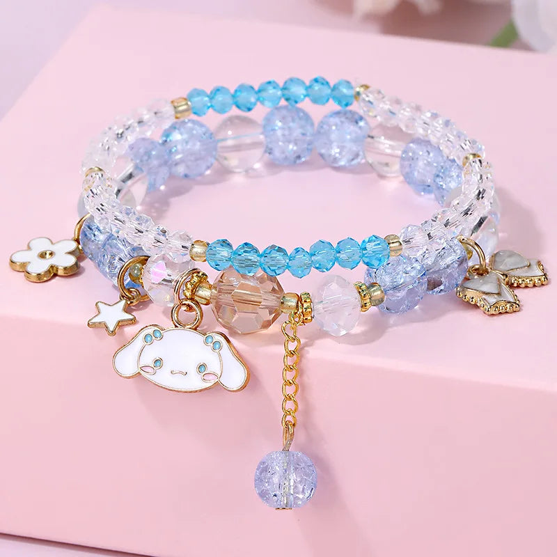 Cute Character Bow Beaded Bracelet