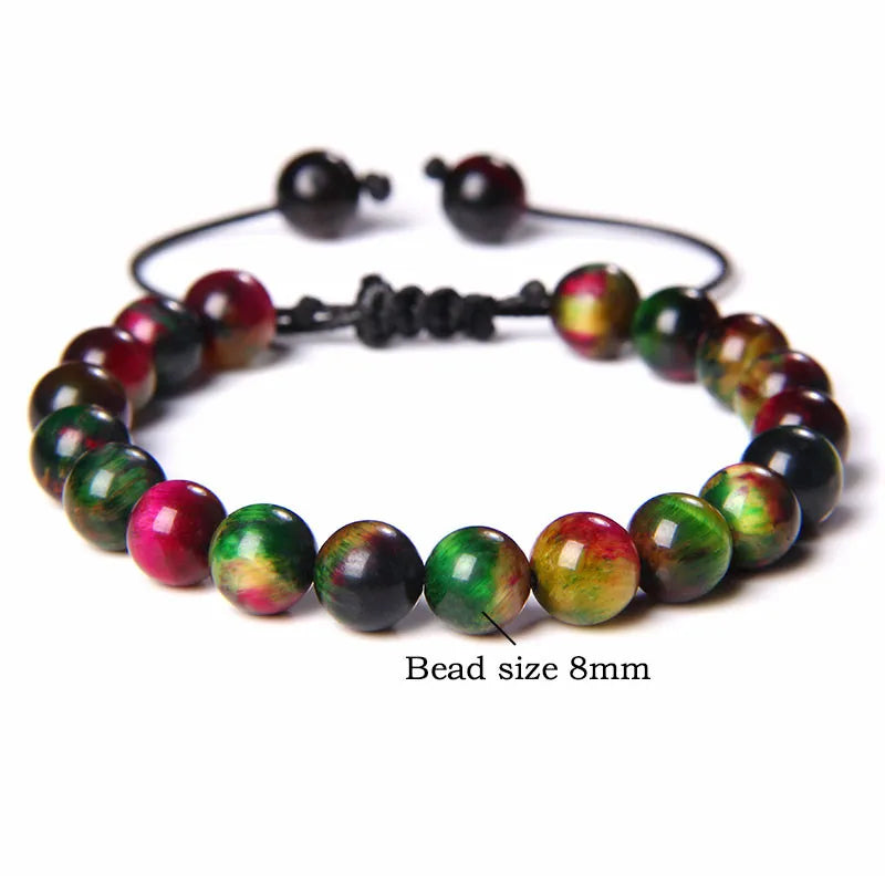 Cool Royal 5 Star Natural Stone Tiger Eye Beaded Bracelets