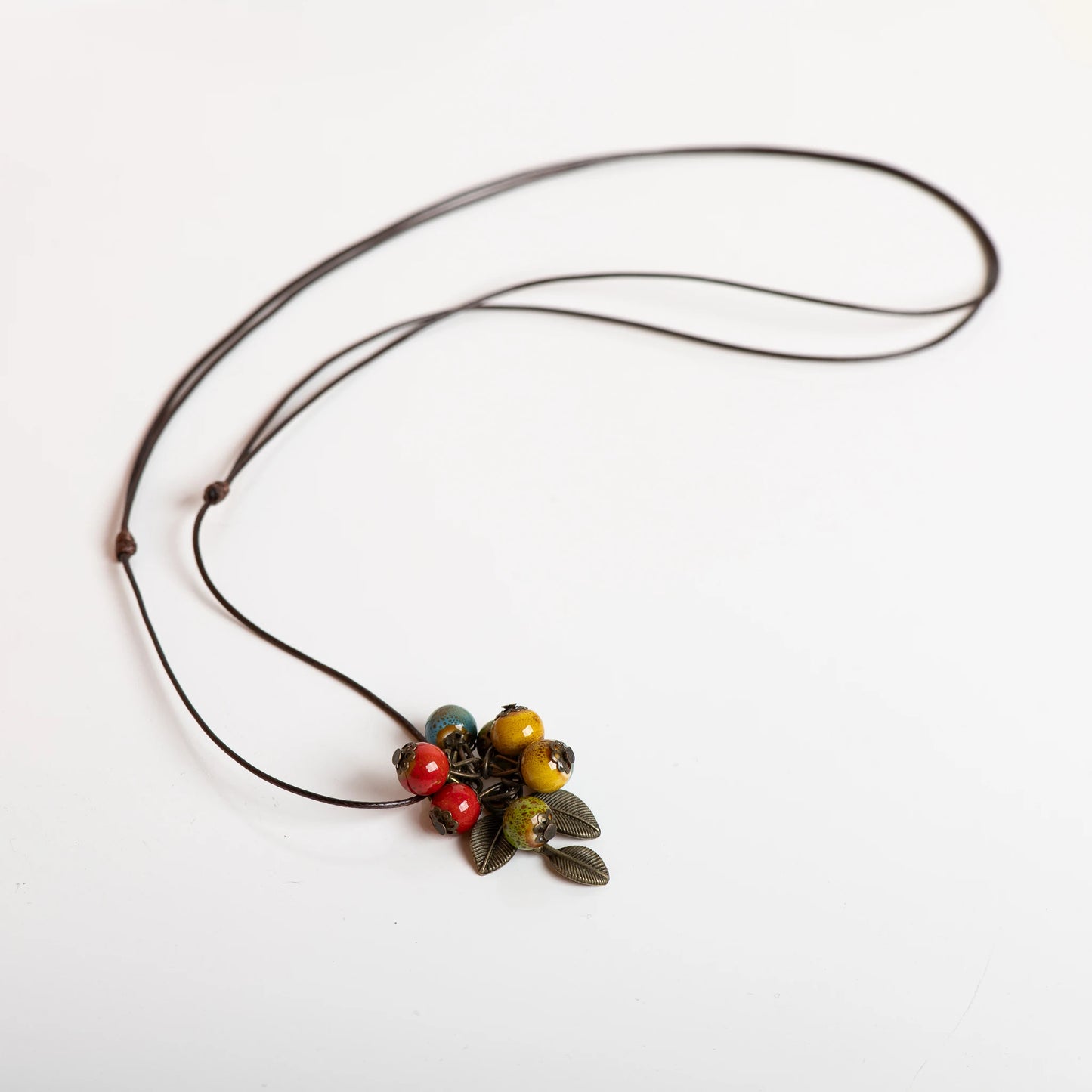 Assorted Fruit Floral Ceramic Beads Necklace