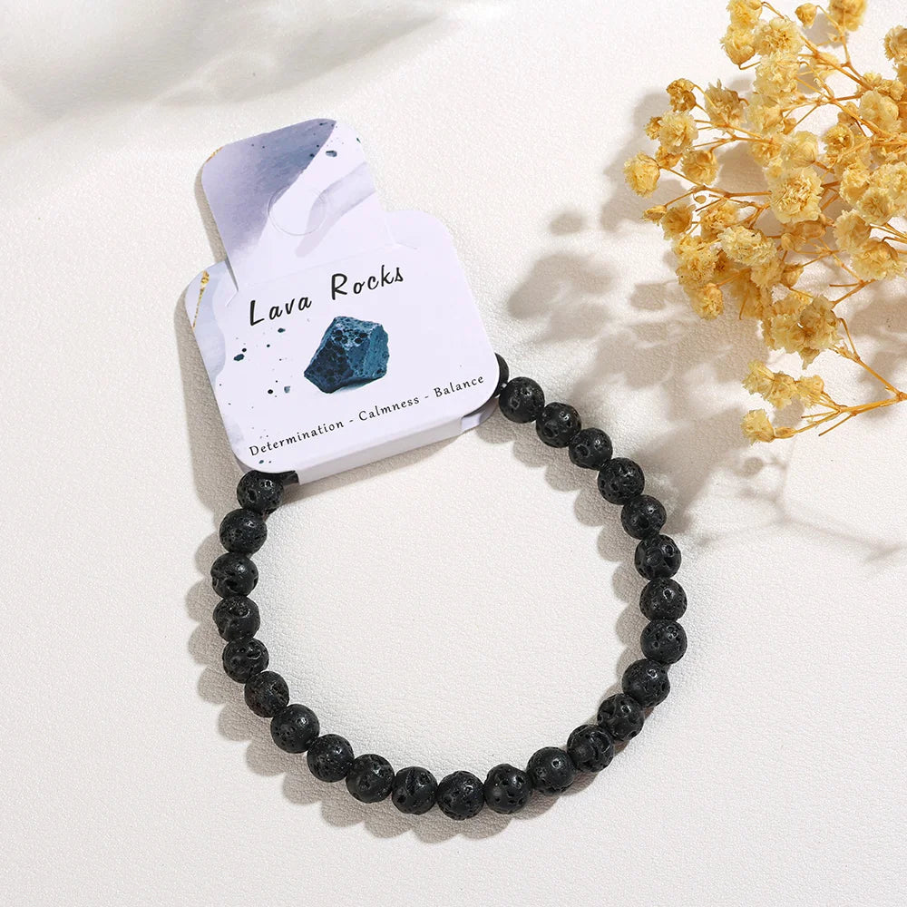 Chakra Colored Natural Stone Beads Bracelet