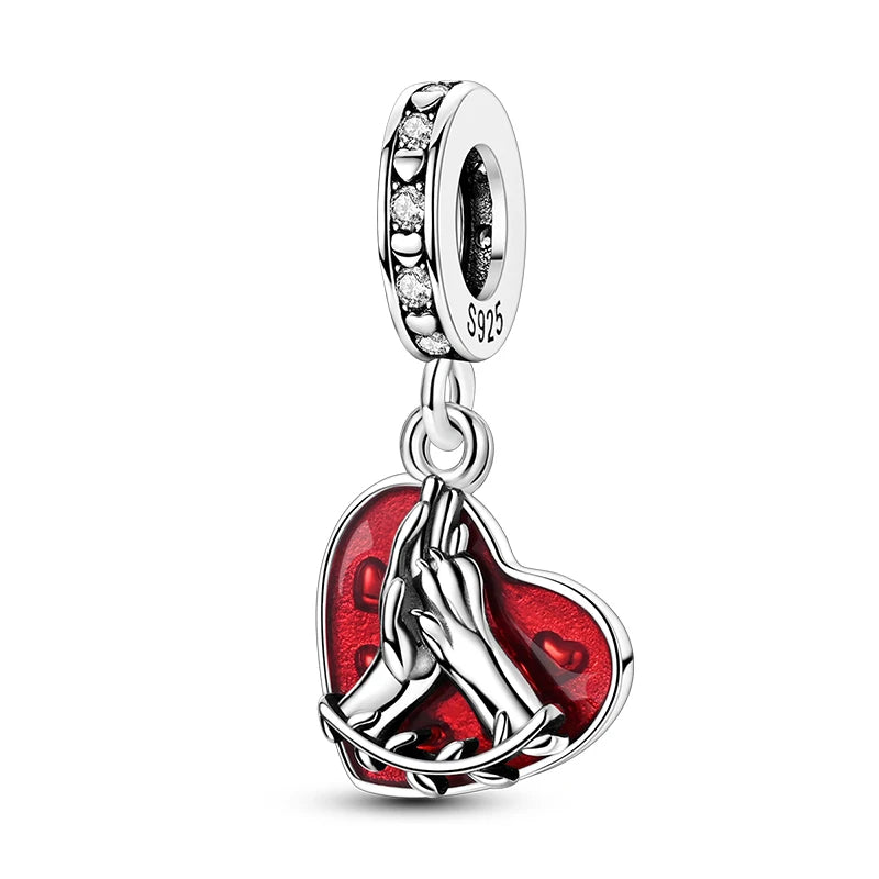 Red Cherry Strawberry Heart Warming Charm Pendants