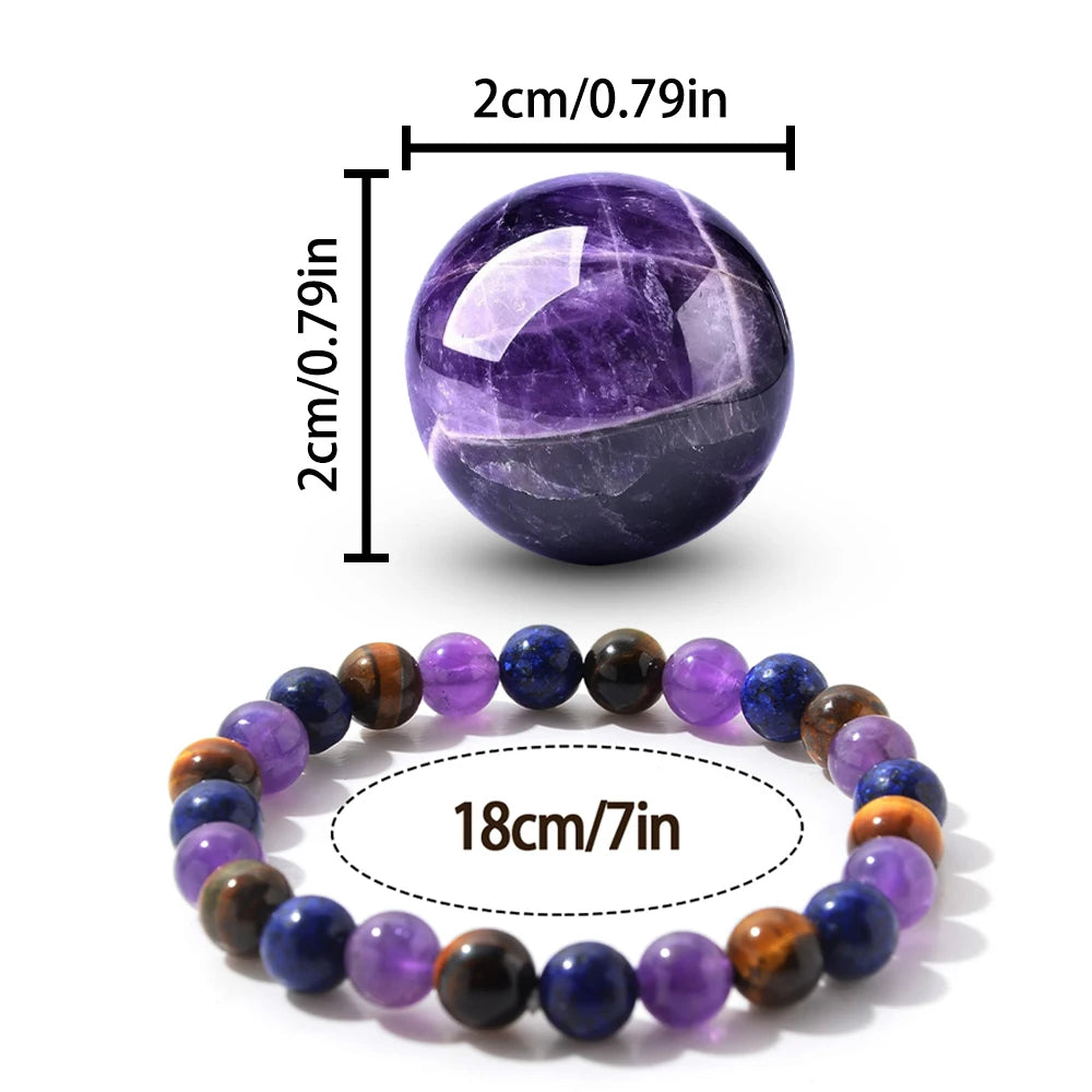 Royal Purple Power Elimination Healing Crystals Bracelets