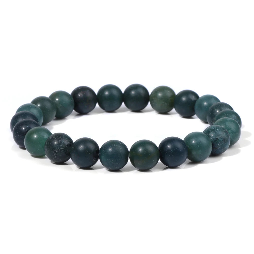 Matte Green Stone Series Bead Bracelet